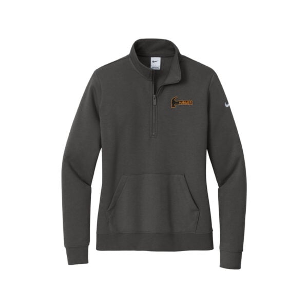 Hammer Nike Ladies Club Fleece Sleeve Swoosh 1/2-Zip Pullover, Anthracite