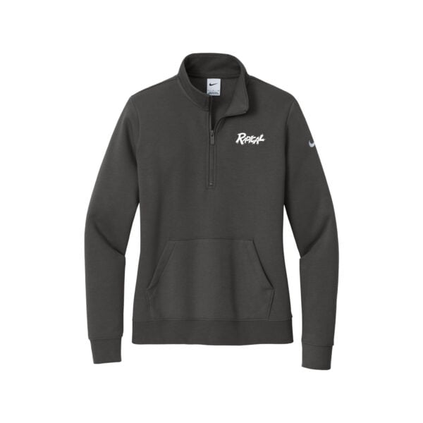 Radical Nike Ladies Club Fleece Sleeve Swoosh 1/2-Zip Pullover, Anthracite