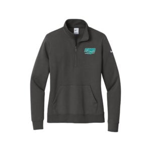 Storm Nike Ladies Club Fleece Sleeve Swoosh 1/2-Zip Pullover, Anthracite