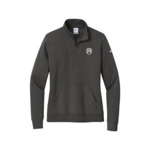 Hammer Black Widow Nike Ladies Club Fleece Sleeve Swoosh 1/2-Zip Pullover, Anthracite