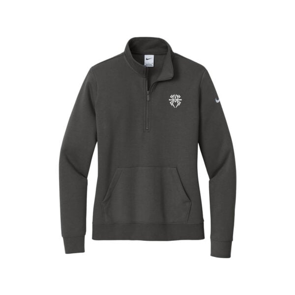 Hammer Black Widow Nike Ladies Club Fleece Sleeve Swoosh 1/2-Zip Pullover, Anthracite