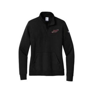 Columbia 300 Nike Ladies Club Fleece Sleeve Swoosh 1/2-Zip Pullover, Black