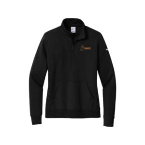 Hammer Nike Ladies Club Fleece Sleeve Swoosh 1/2-Zip Pullover, Black
