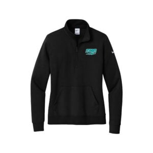 Storm Nike Ladies Club Fleece Sleeve Swoosh 1/2-Zip Pullover, Black