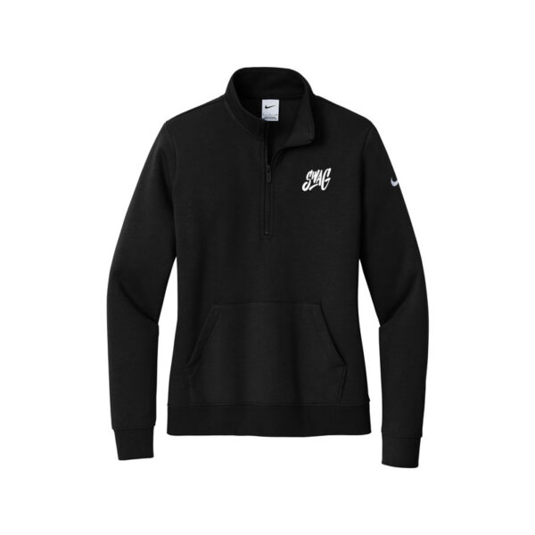 Swag Nike Ladies Club Fleece Sleeve Swoosh 1/2-Zip Pullover, Black