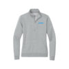 CoolWick Nike Ladies Club Fleece Sleeve Swoosh 1/2-Zip Pullover, Dark Heather Grey