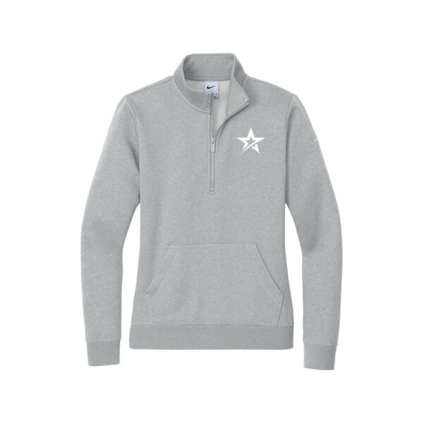 Roto Grip Nike Ladies Club Fleece Sleeve Swoosh 1/2-Zip Pullover, Dark Heather Grey