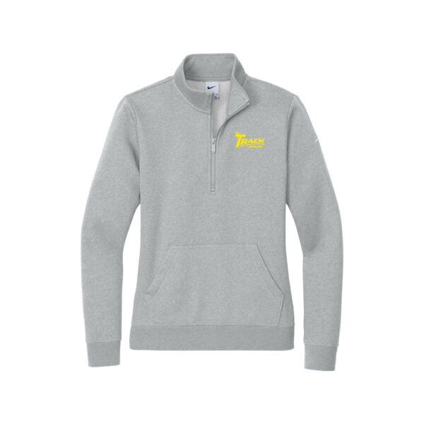Track Nike Ladies Club Fleece Sleeve Swoosh 1/2-Zip Pullover, Dark Heather Grey
