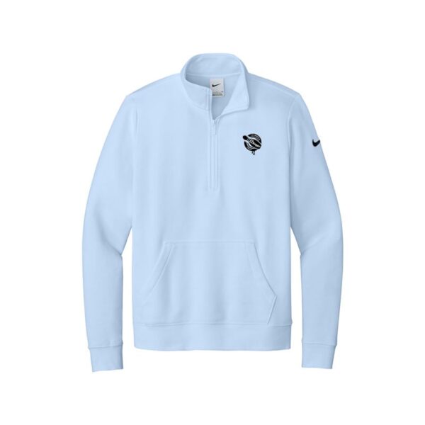 12Bagger Nike Ladies Club Fleece Sleeve Swoosh 1/2-Zip Pullover, Hydrogen Blue