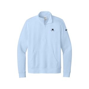Belmo Nike Ladies Club Fleece Sleeve Swoosh 1/2-Zip Pullover, Hydrogen Blue