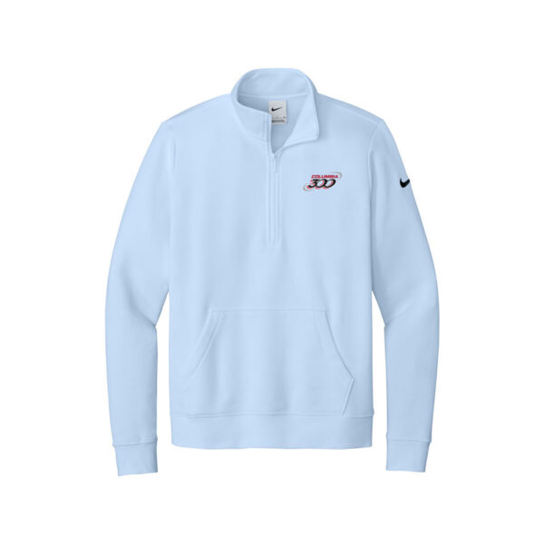 Columbia 300 Nike Ladies Club Fleece Sleeve Swoosh 1/2-Zip Pullover, Hydrogen Blue