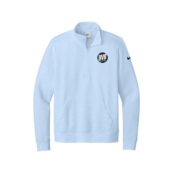 DV8 Nike Ladies Club Fleece Sleeve Swoosh 1/2-Zip Pullover, Hydrogen Blue