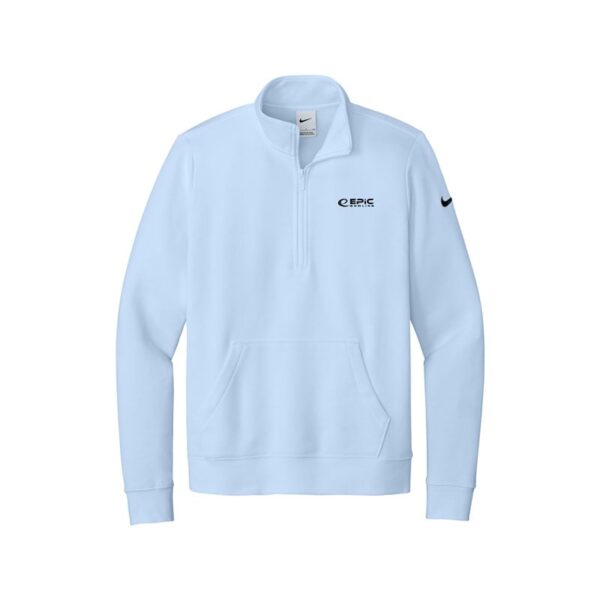 Epic Nike Ladies Club Fleece Sleeve Swoosh 1/2-Zip Pullover, Hydrogen Blue