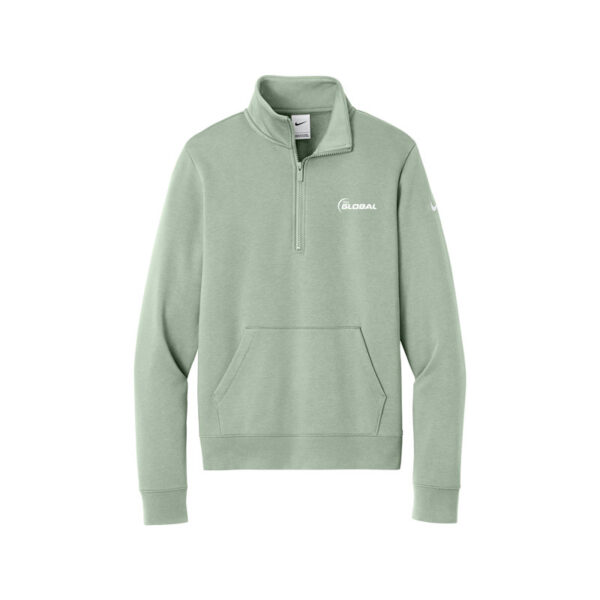 900 Global Nike Ladies Club Fleece Sleeve Swoosh 1/2-Zip Pullover, Jade Horizon