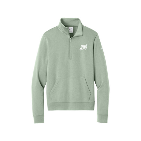 Swag Nike Ladies Club Fleece Sleeve Swoosh 1/2-Zip Pullover, Jade Horizon