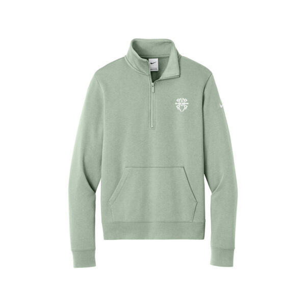 Hammer Black Widow Nike Ladies Club Fleece Sleeve Swoosh 1/2-Zip Pullover, Jade Horizon