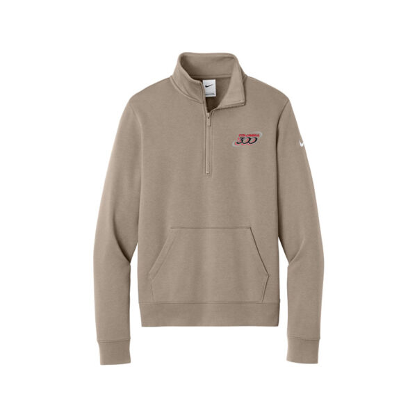 Columbia 300 Nike Ladies Club Fleece Sleeve Swoosh 1/2-Zip Pullover, Khaki
