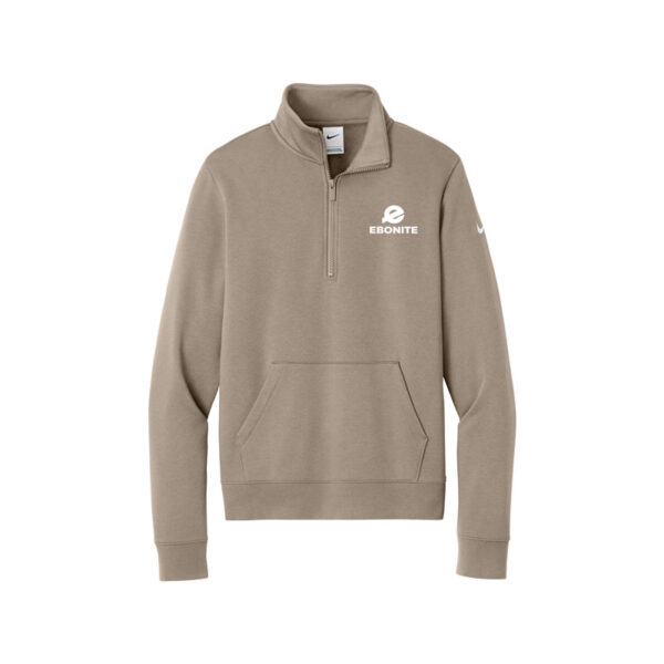 Ebonite Nike Ladies Club Fleece Sleeve Swoosh 1/2-Zip Pullover, Khaki