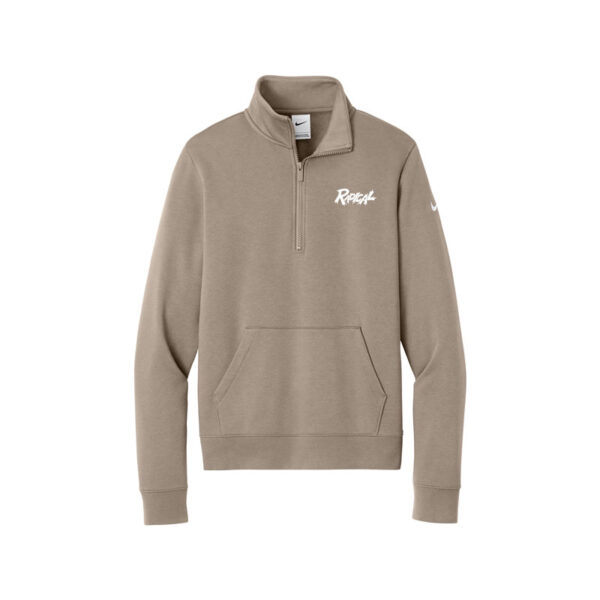 Radical Nike Ladies Club Fleece Sleeve Swoosh 1/2-Zip Pullover, Khaki