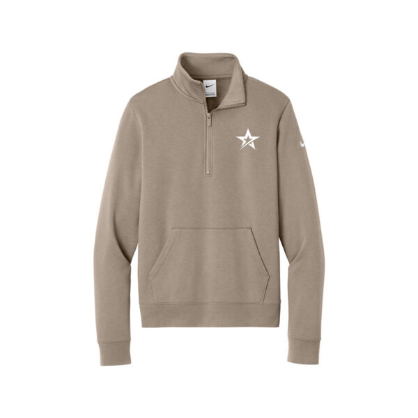Roto Grip Nike Ladies Club Fleece Sleeve Swoosh 1/2-Zip Pullover, Khaki
