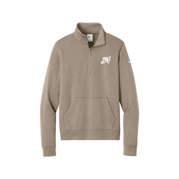 Swag Nike Ladies Club Fleece Sleeve Swoosh 1/2-Zip Pullover, Khaki