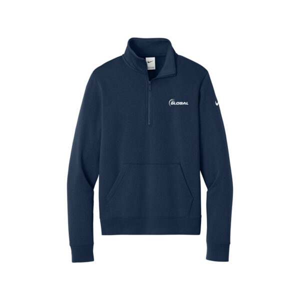 900 Global Nike Ladies Club Fleece Sleeve Swoosh 1/2-Zip Pullover, Midnight Navy