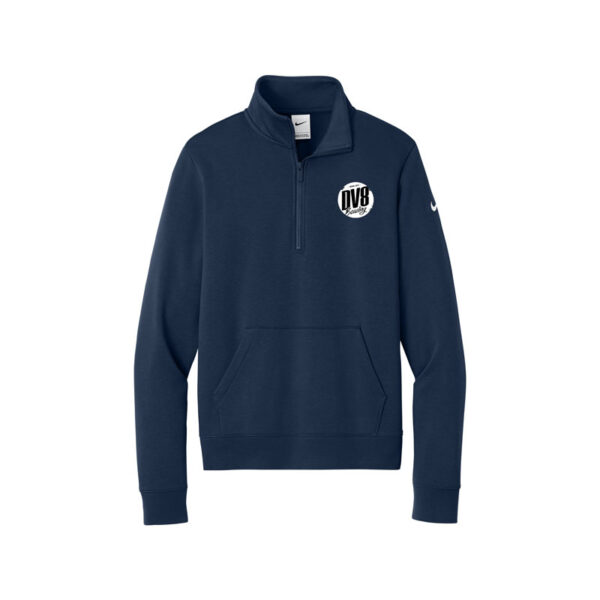 DV8 Nike Ladies Club Fleece Sleeve Swoosh 1/2-Zip Pullover, Midnight Navy