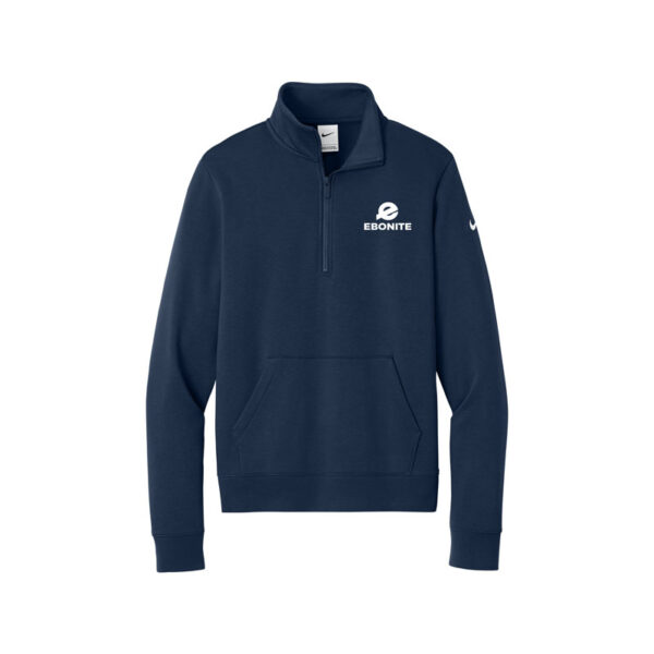 Ebonite Nike Ladies Club Fleece Sleeve Swoosh 1/2-Zip Pullover, Midnight Navy