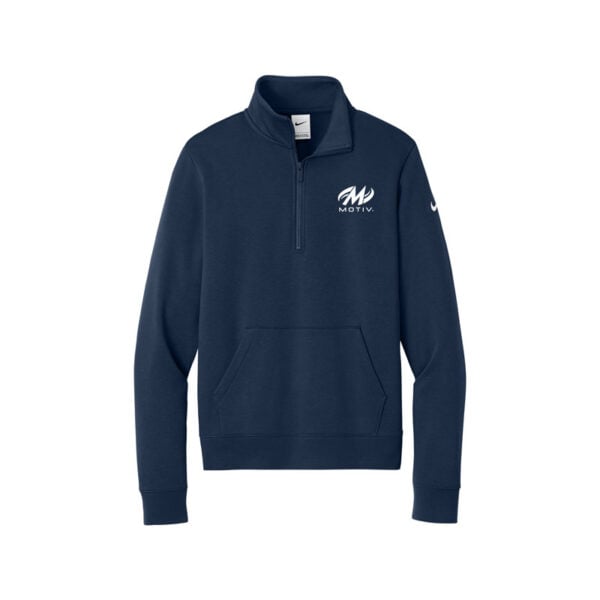 Motiv Nike Ladies Club Fleece Sleeve Swoosh 1/2-Zip Pullover, Midnight Navy
