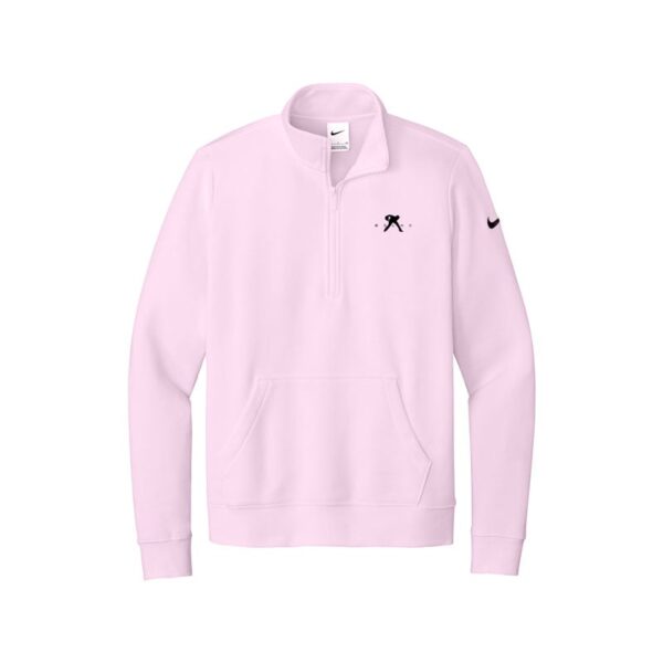 Belmo Nike Ladies Club Fleece Sleeve Swoosh 1/2-Zip Pullover, Pink Foam