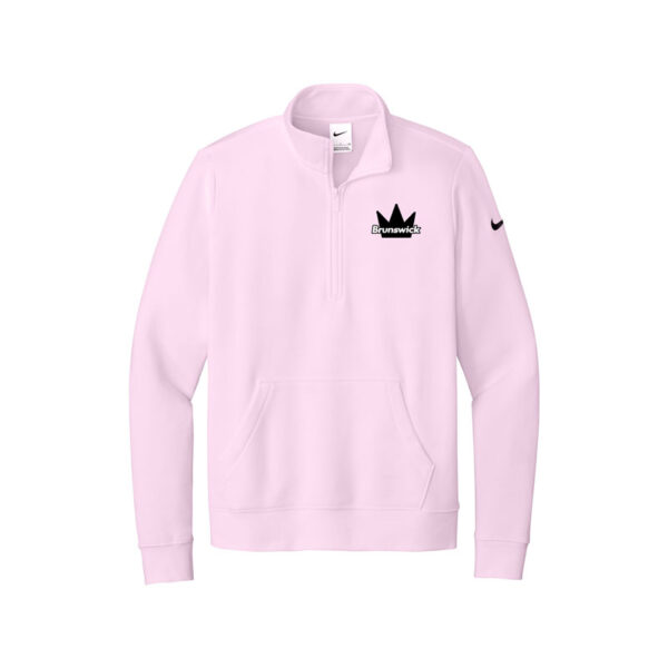 Brunswick Nike Ladies Club Fleece Sleeve Swoosh 1/2-Zip Pullover, Pink Foam