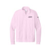 CoolWick Nike Ladies Club Fleece Sleeve Swoosh 1/2-Zip Pullover, Pink Foam