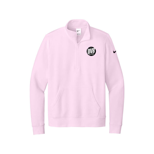 DV8 Nike Ladies Club Fleece Sleeve Swoosh 1/2-Zip Pullover, Pink Foam