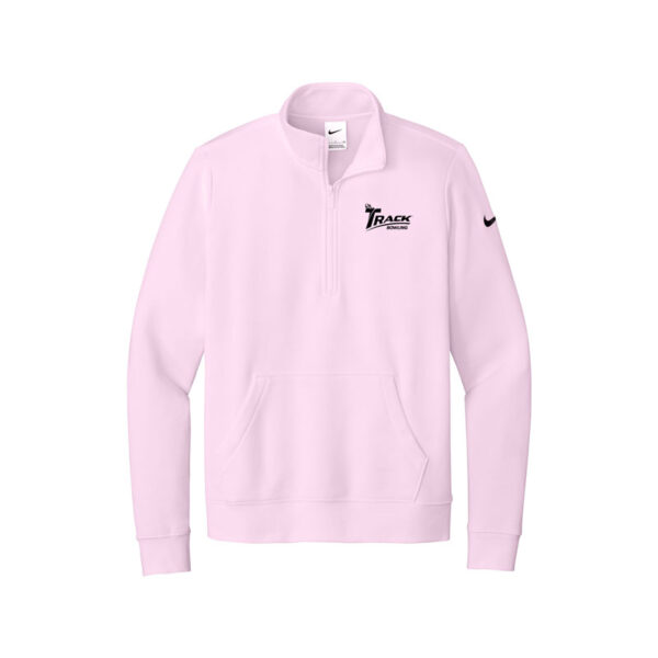 Track Nike Ladies Club Fleece Sleeve Swoosh 1/2-Zip Pullover, Pink Foam