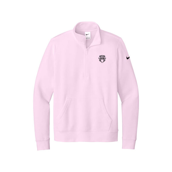Hammer Black Widow Nike Ladies Club Fleece Sleeve Swoosh 1/2-Zip Pullover, Pink Foam