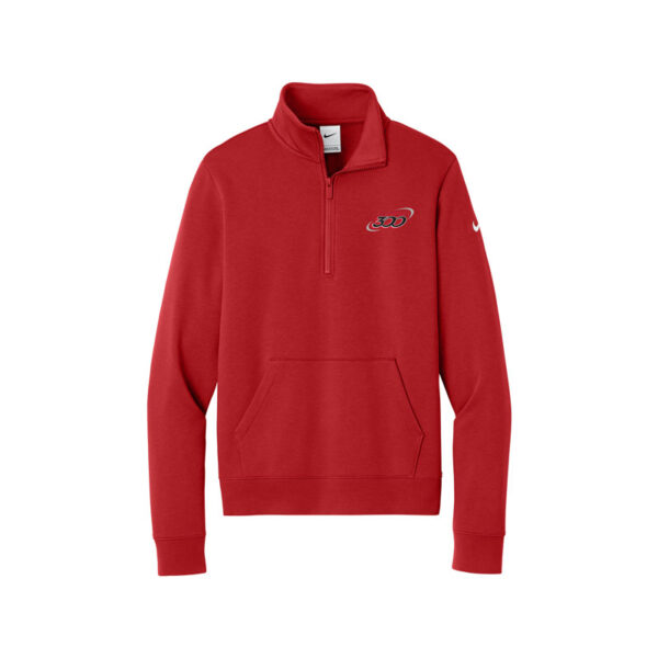 Columbia 300 Nike Ladies Club Fleece Sleeve Swoosh 1/2-Zip Pullover, University Red