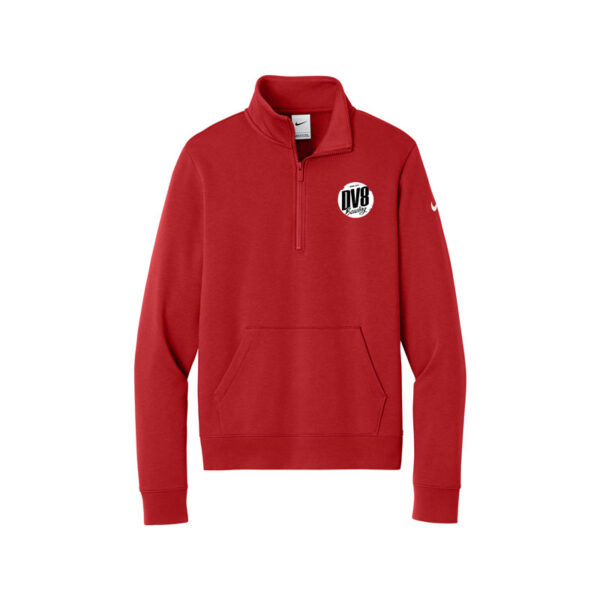 DV8 Nike Ladies Club Fleece Sleeve Swoosh 1/2-Zip Pullover, University Red