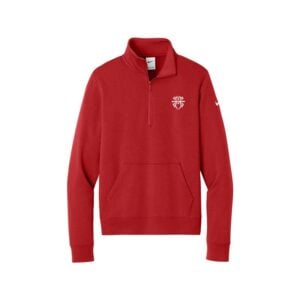 Hammer Black Widow Nike Ladies Club Fleece Sleeve Swoosh 1/2-Zip Pullover, University Red