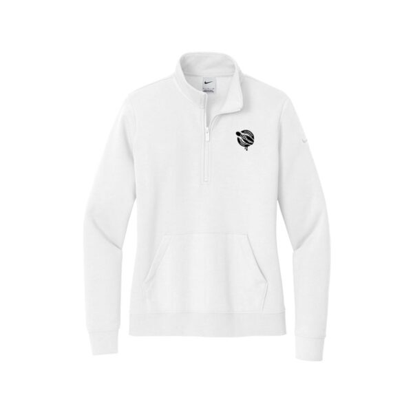 12Bagger Nike Ladies Club Fleece Sleeve Swoosh 1/2-Zip Pullover, White