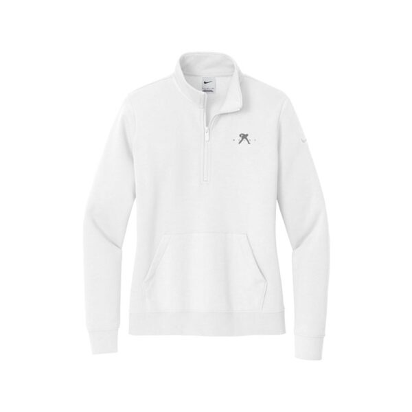 Belmo Nike Ladies Club Fleece Sleeve Swoosh 1/2-Zip Pullover, White