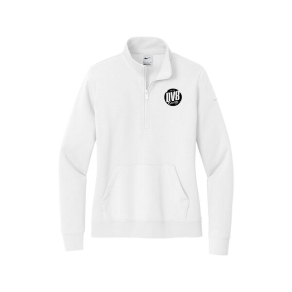 DV8 Nike Ladies Club Fleece Sleeve Swoosh 1/2-Zip Pullover, White