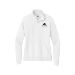 Ebonite Nike Ladies Club Fleece Sleeve Swoosh 1/2-Zip Pullover, White