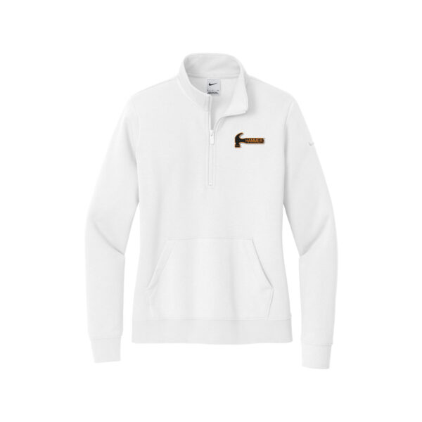 Hammer Nike Ladies Club Fleece Sleeve Swoosh 1/2-Zip Pullover, White