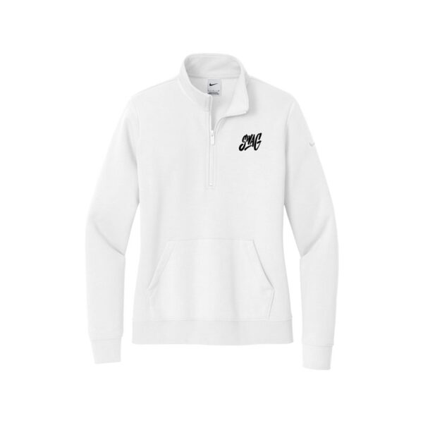 Swag Nike Ladies Club Fleece Sleeve Swoosh 1/2-Zip Pullover, White