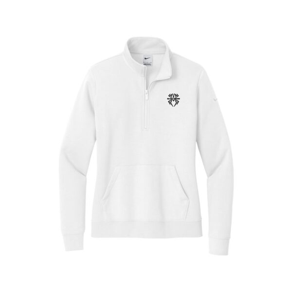 Hammer Black Widow Nike Ladies Club Fleece Sleeve Swoosh 1/2-Zip Pullover, White