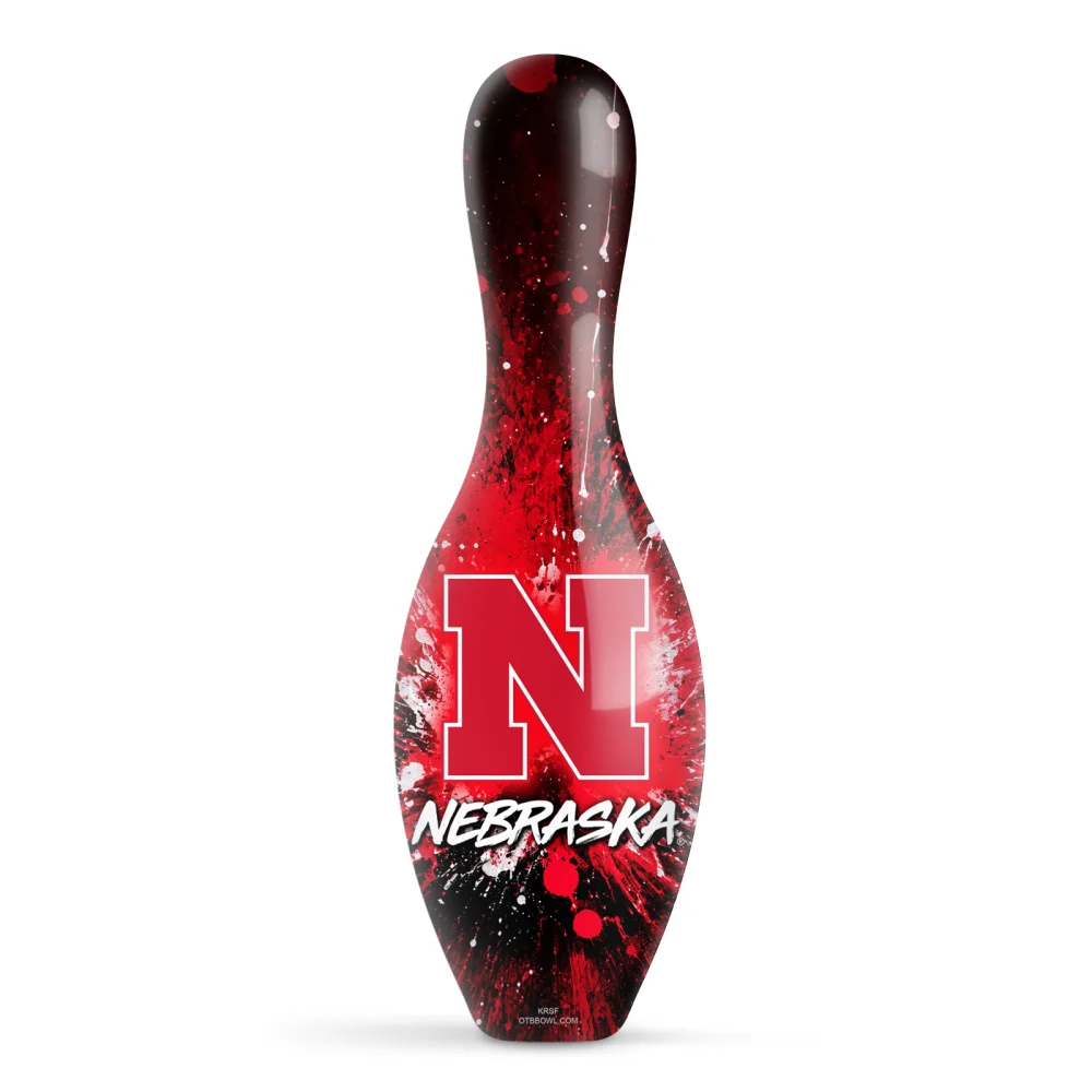 OTB NCAA nebraska Paint Splash bowling pin