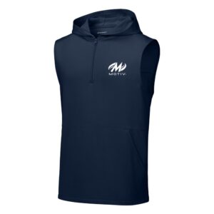 Motiv CoolWick Sleeveless Hooded 1/4-Zip Bowling Pullover - True Navy