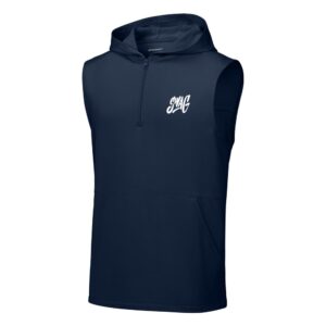 Swag CoolWick Sleeveless Hooded 1/4-Zip Bowling Pullover - True Navy