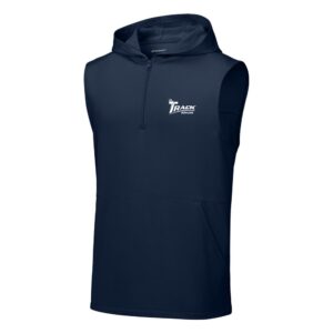 Track CoolWick Sleeveless Hooded 1/4-Zip Bowling Pullover - True Navy