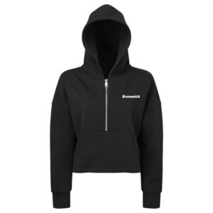 Brunswick CoolWick Women's Cropped Half-Zip Bowling Hoodie - Black